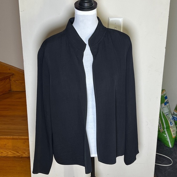 Jackets & Blazers - Elegant Black Open Front Cardigan/Jacket